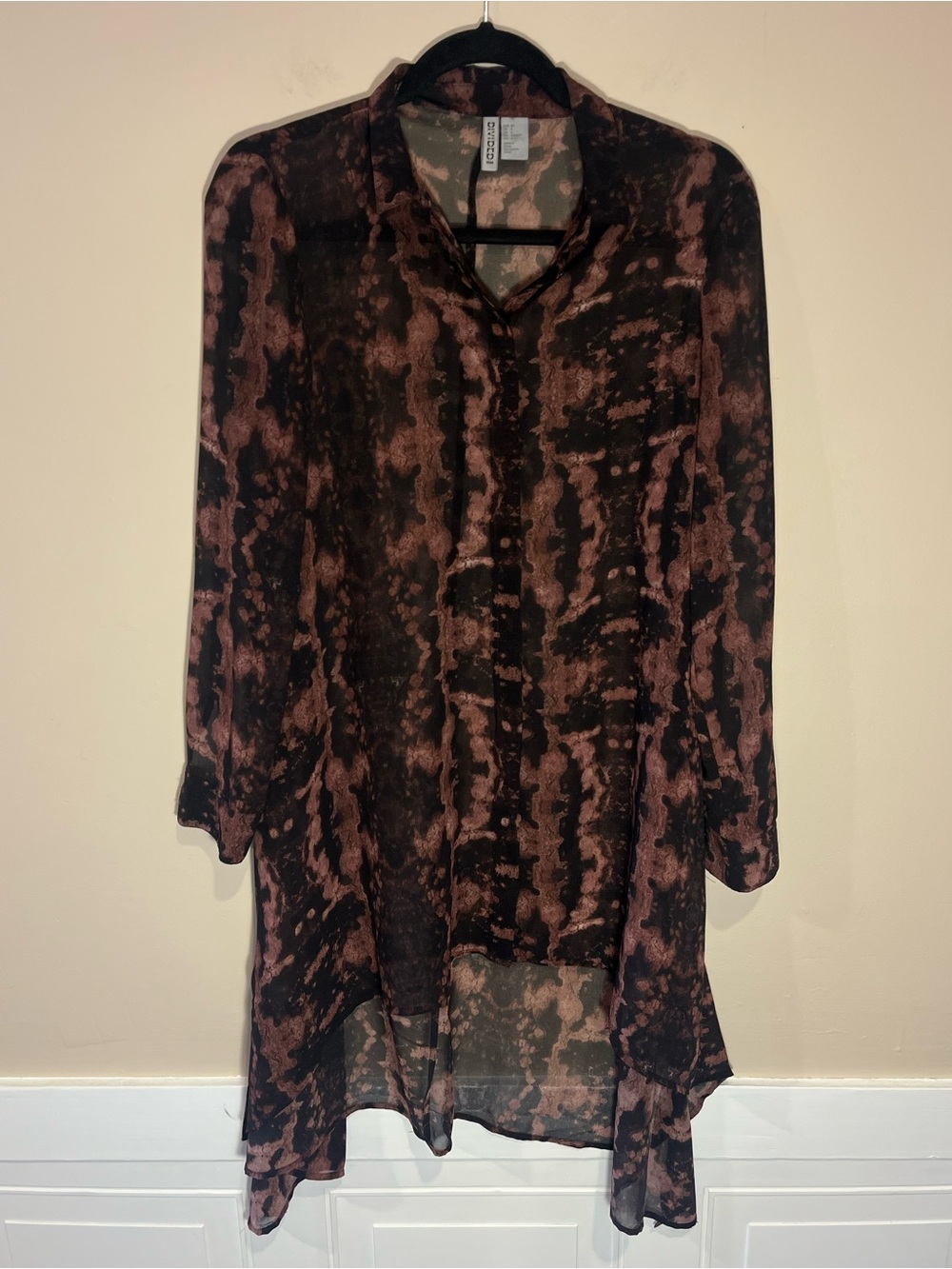 H&M Long Chiffon Cape Shirt/Dress size 6
